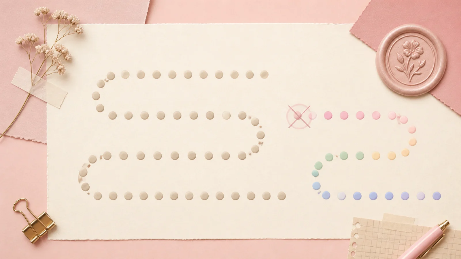 A calm scrapbook-style 75-day path shows one missed point and a fresh path beginning again